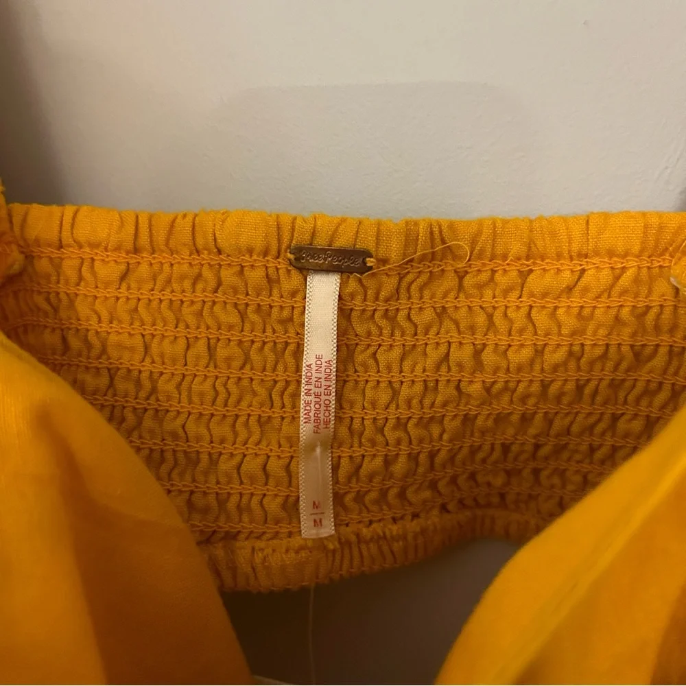 NWT Free People Cross of Sunlight Endless Summer Cutout Golden Yellow Mini Dress - Picture 7 of 7
